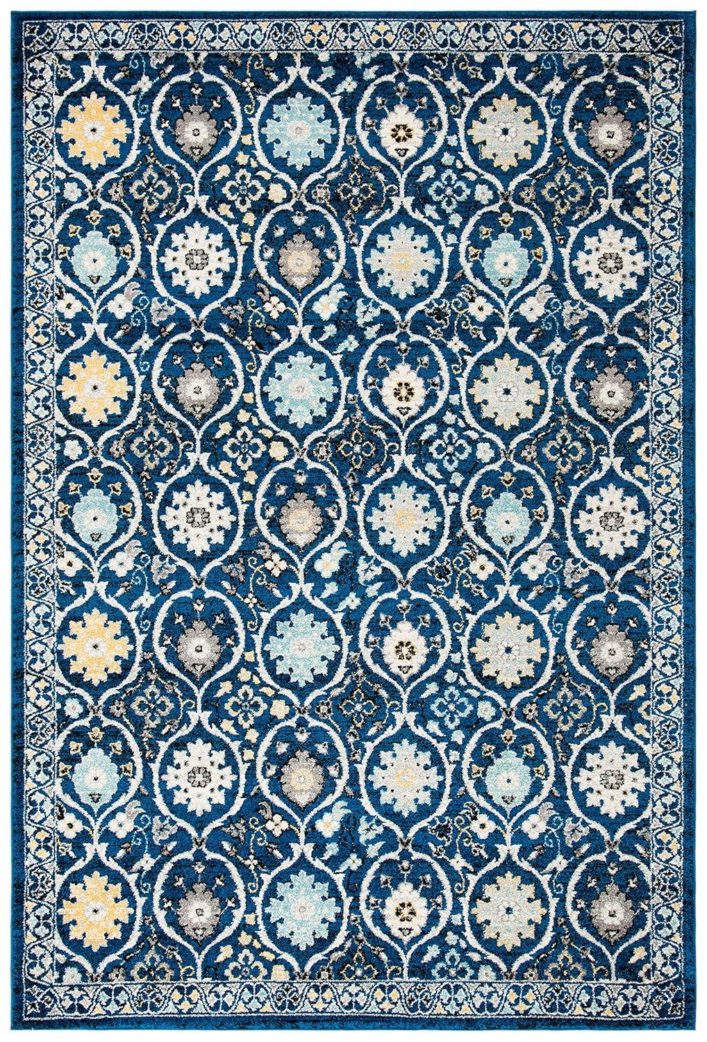 Evoke EVK210 Power Loomed Area Rug - Royal/Ivory - 6'7"x9' - Safavieh.