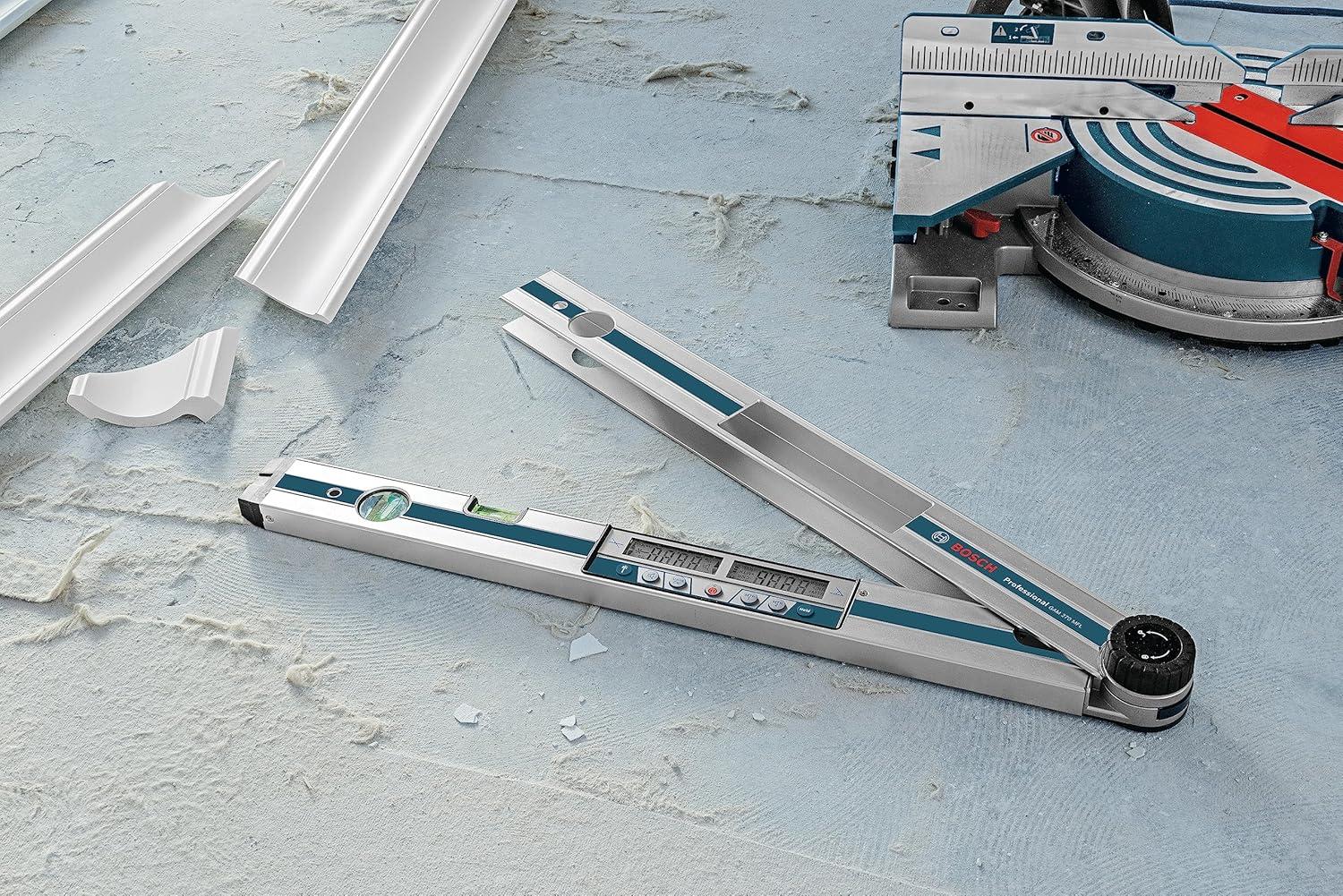 Miter Finder Digital Angle Finder Features Inclinometer, Miter Cut Calculator, Protractor, Digital Level with Case