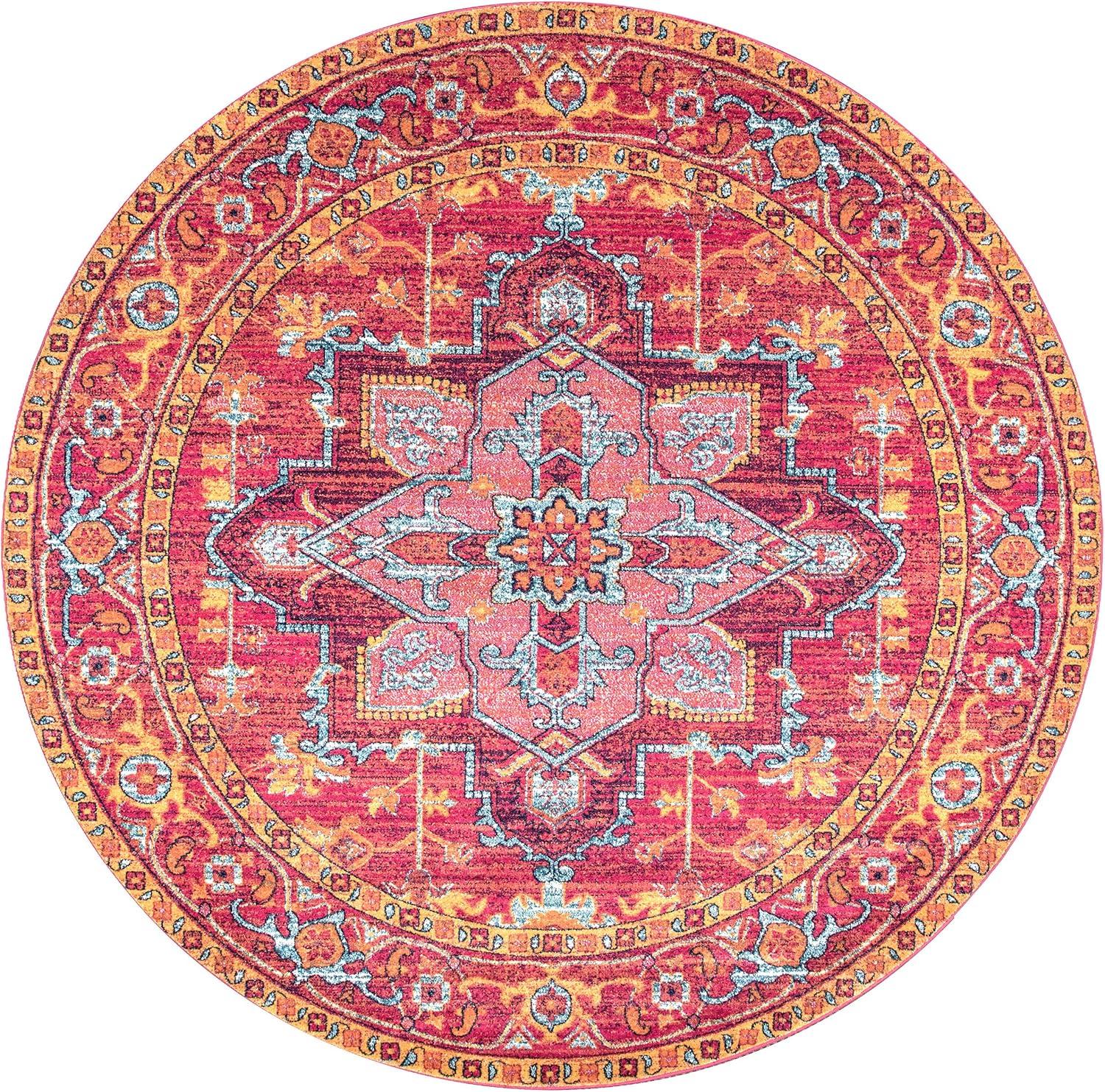 4'x6' Vintage Jaclyn Medallion Area Rug Pink- nuLOOM