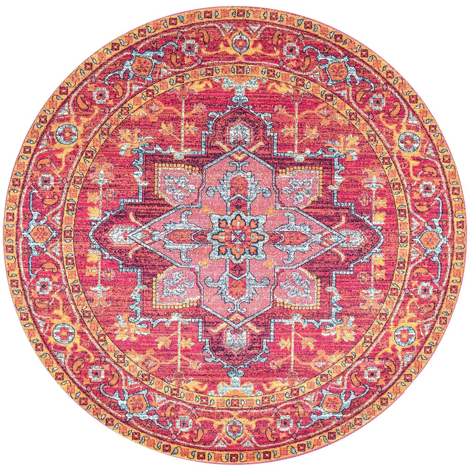4'x6' Vintage Jaclyn Medallion Area Rug Pink- nuLOOM