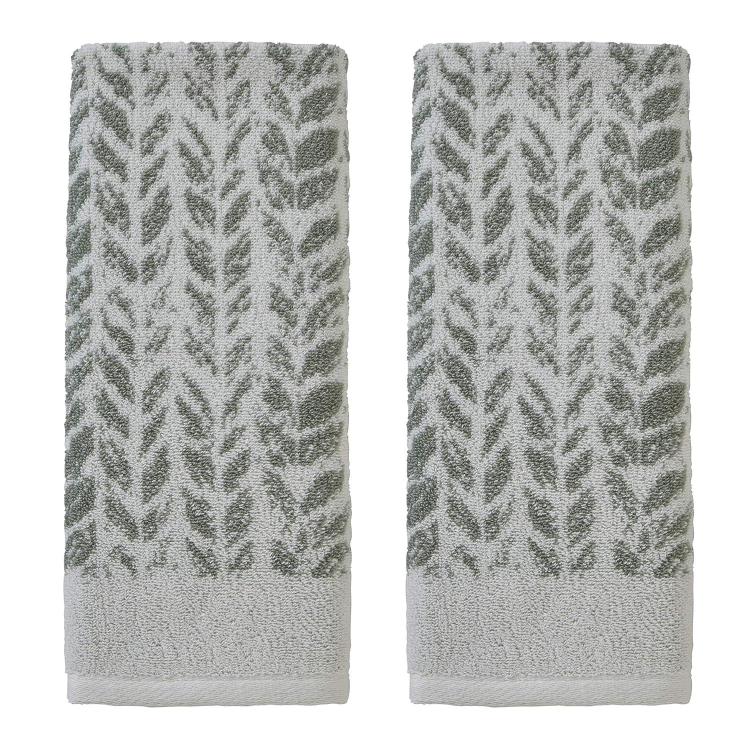 Gracie Oaks Gracie Oaks Distressed Leaves Hand Towel (Set of 2)