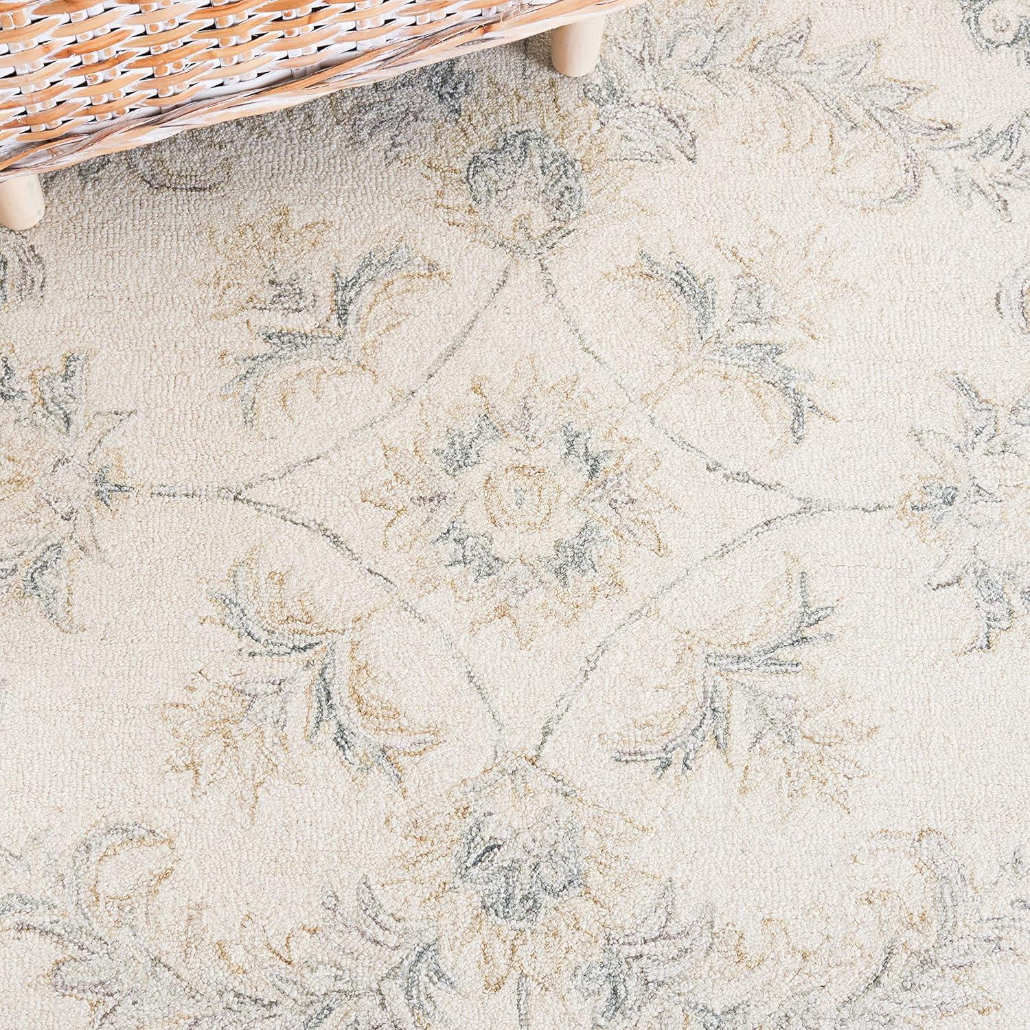 SAFAVIEH Martha Stewart Tufted Floral Area Rug, Ivory/Sage, 3' x 5'