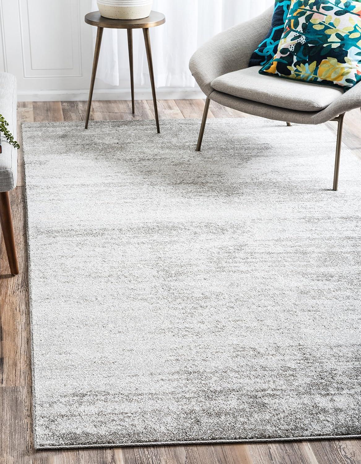 Unique Loom Del Mar Collection Area Rug - Lucille (9'  x 12' Rectangle Gray/Ivory)