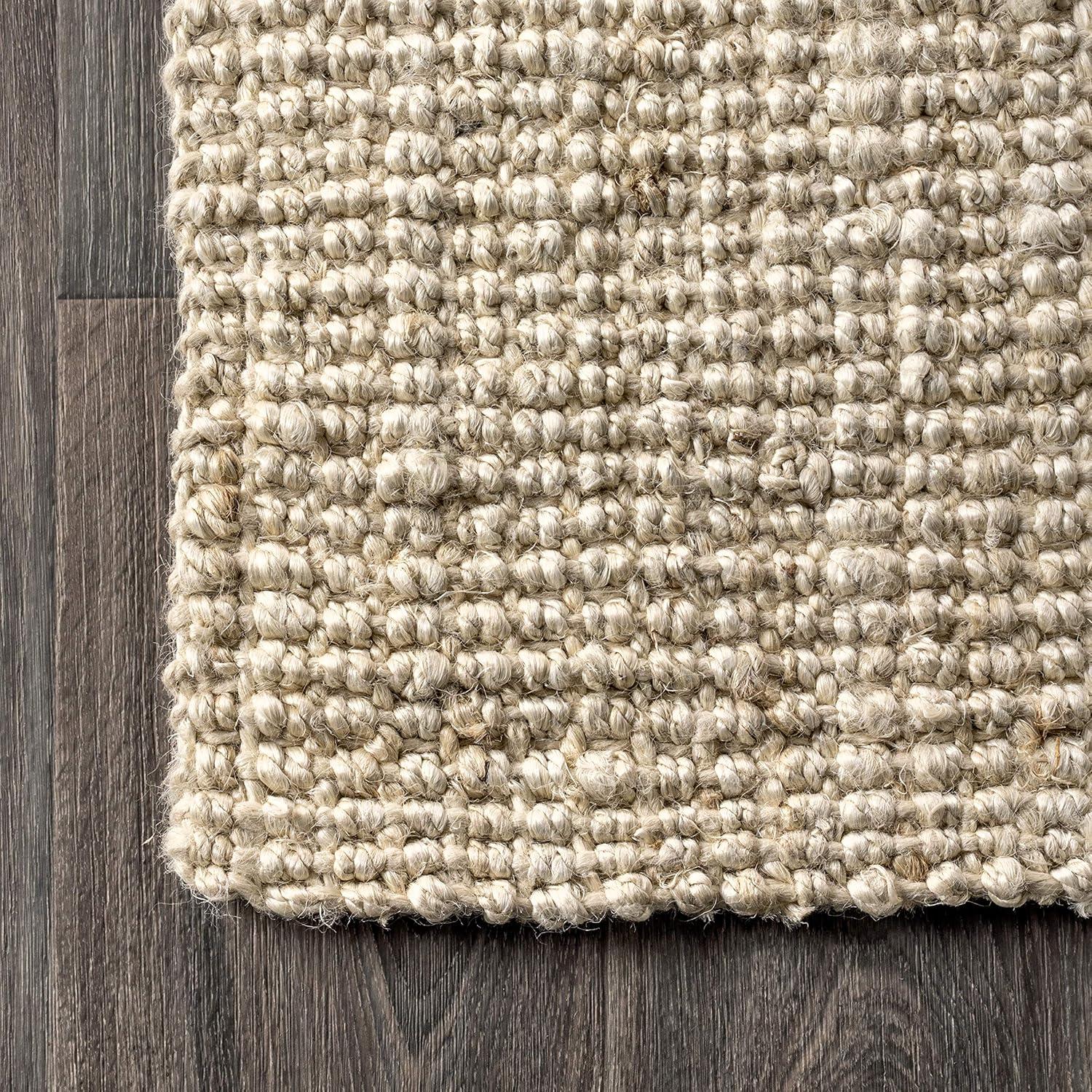 3'x5' Pata Hand Woven Chunky Jute Area Rug, Light Ivory - JONATHAN Y