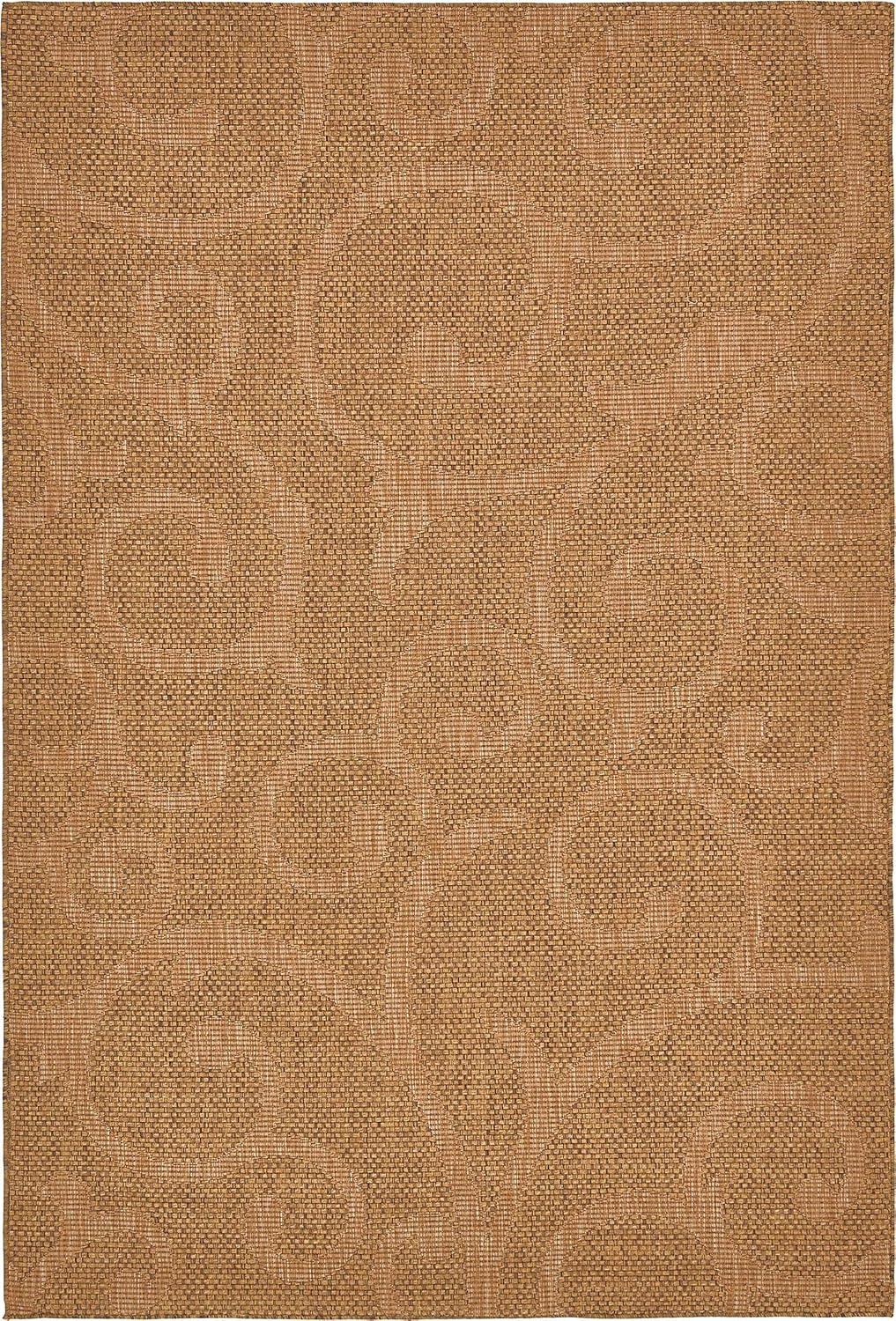 Reversible Brown Abstract 6' x 9' Flat Woven Outdoor Rug