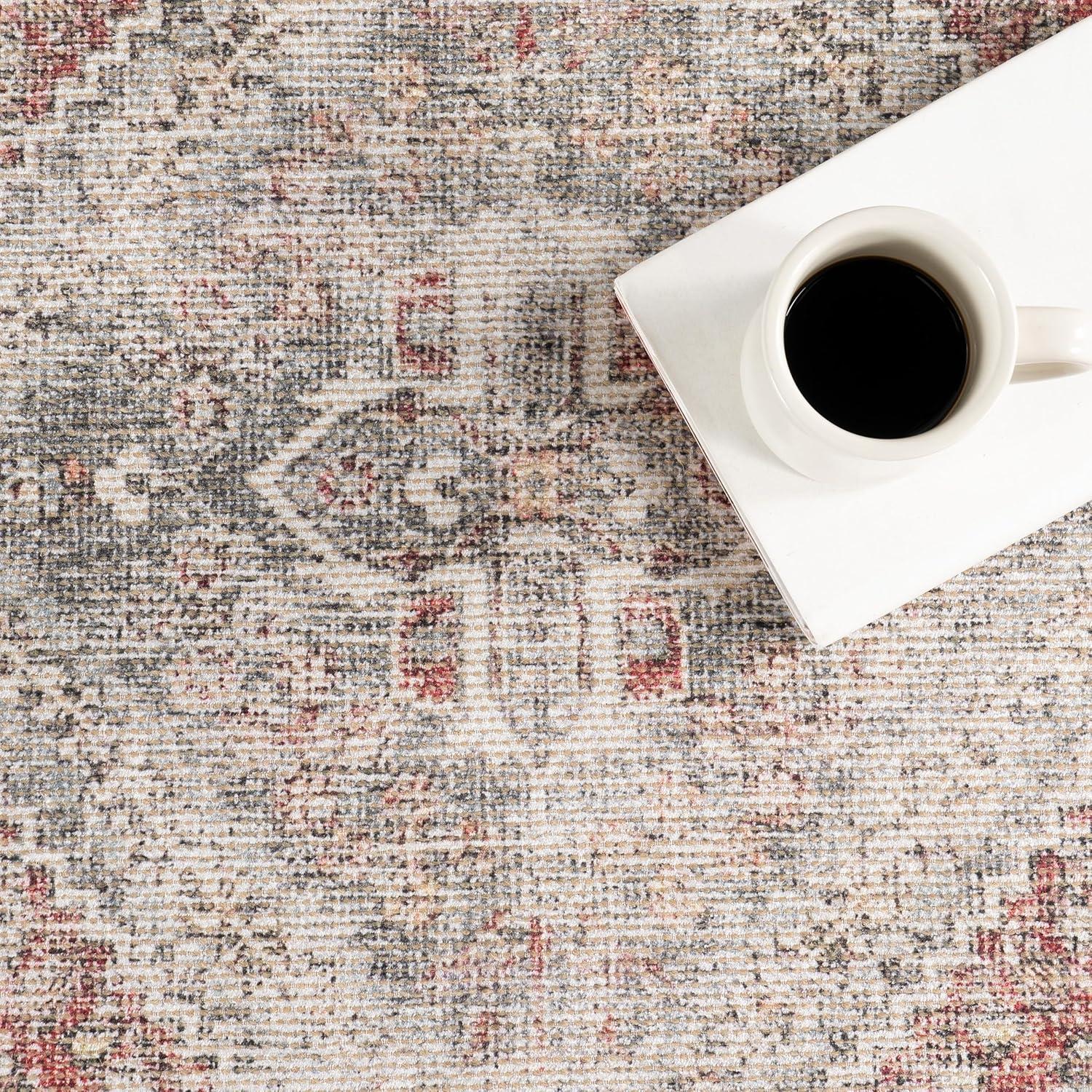 Nuloom Hillstone Collection Maybelle Traditional Vintage Medallion Area Rug, 7' 10" x 10', Grey
