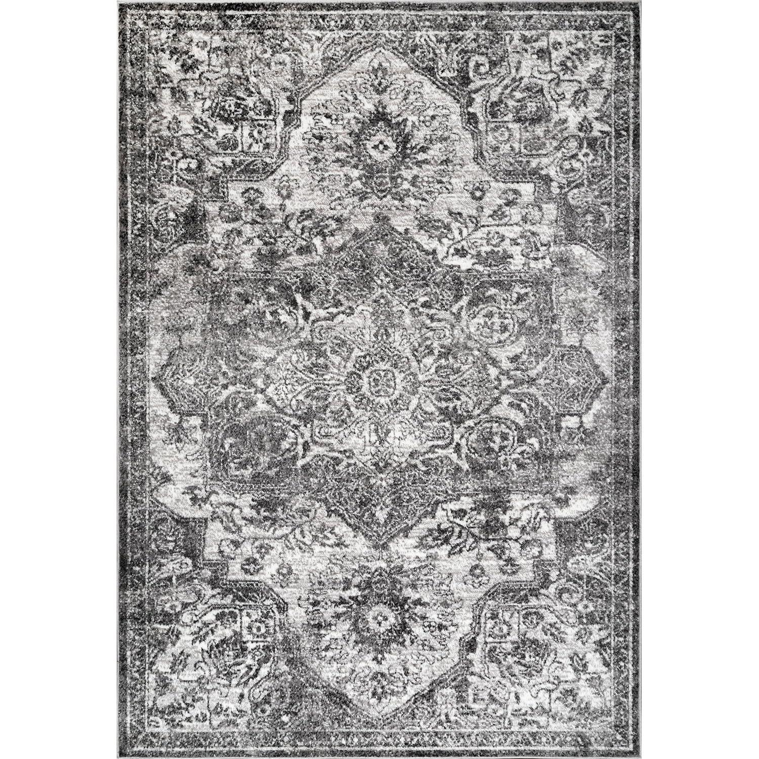 Nuloom Maryanne Geometric 8x10 Indoor Area Rug for Living Room Bedroom Dining Room Kitchen, Grey/Ivory