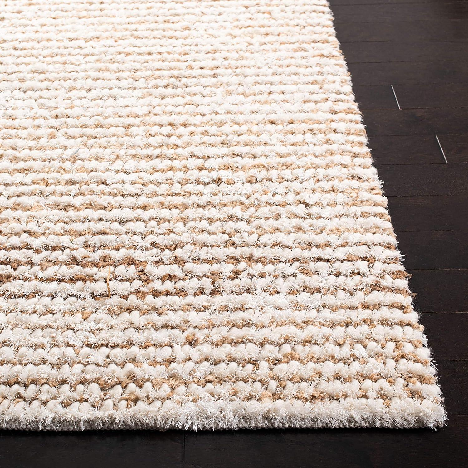 Classic Shag SG640 Hand Woven Area Rug - White/Beige - 7'x7' - Safavieh.