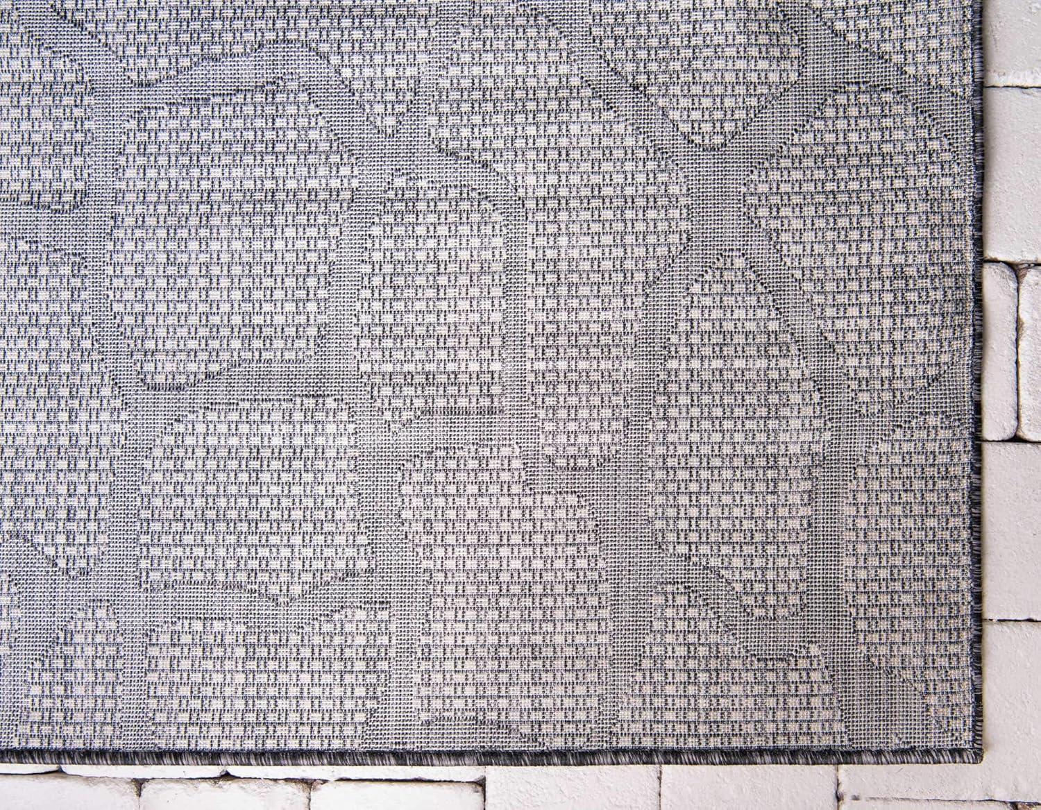 Unique Loom 6' 1 x 9' 0 Rectangle Indoor/Outdoor Safari Charcoal Gray Area Rug