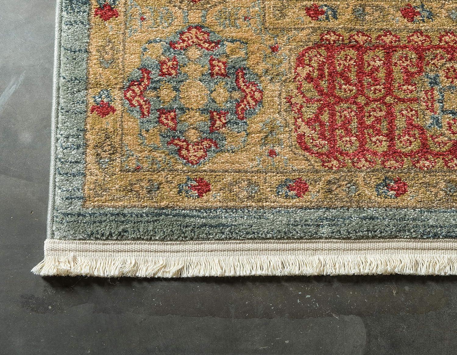 Unique Loom Palace Collection Area Rug - Amber (6' 1" x 9' Rectangle Light Blue/Light Brown)