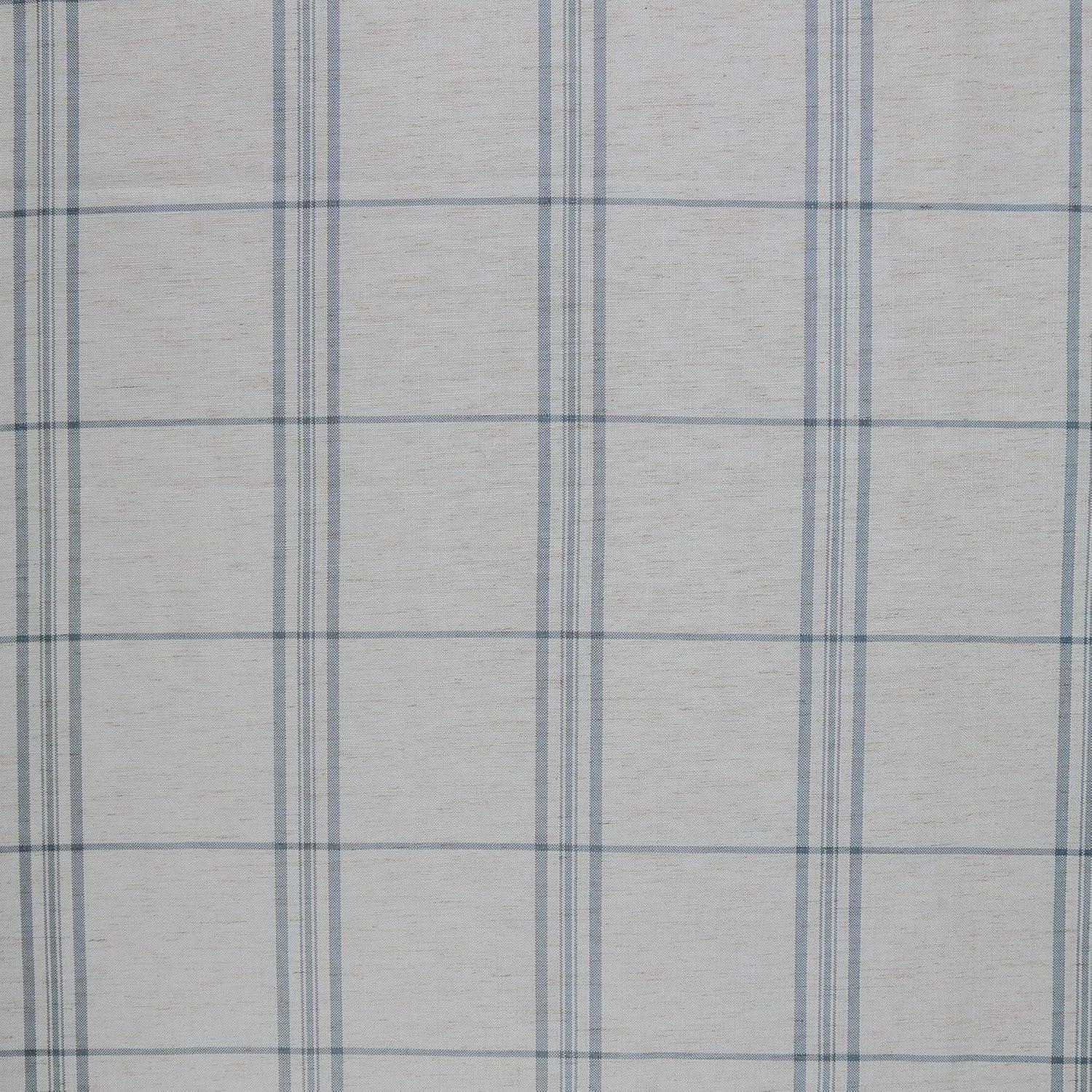 No. 918 Castille Farmhouse Plaid Linen Semi-Sheer Rod Pocket Curtain Panel, 54"x84", Blue