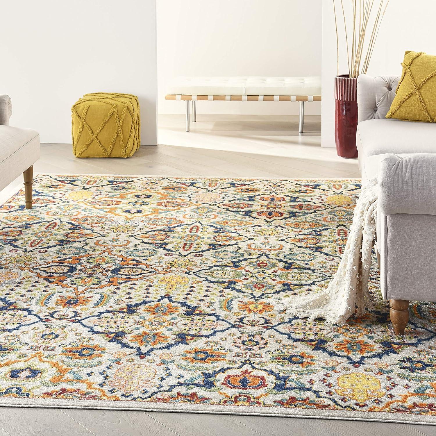 Nourison Allur Boho Indoor Area Rug Ivory Multicolor 7' x 10'