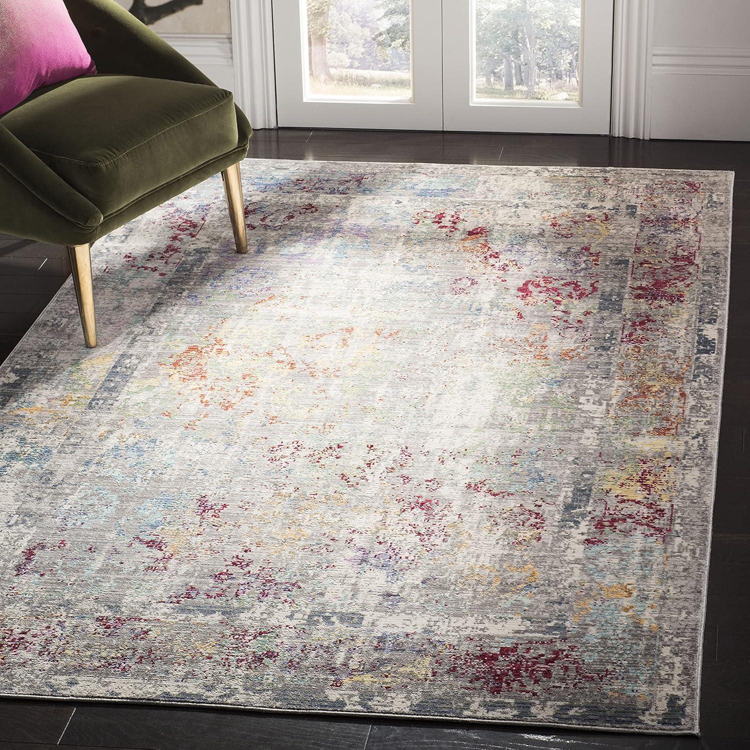 Mystique MYS923 Power Loomed Indoor Area Rug - Grey/Multi - 5'x8' - Safavieh.