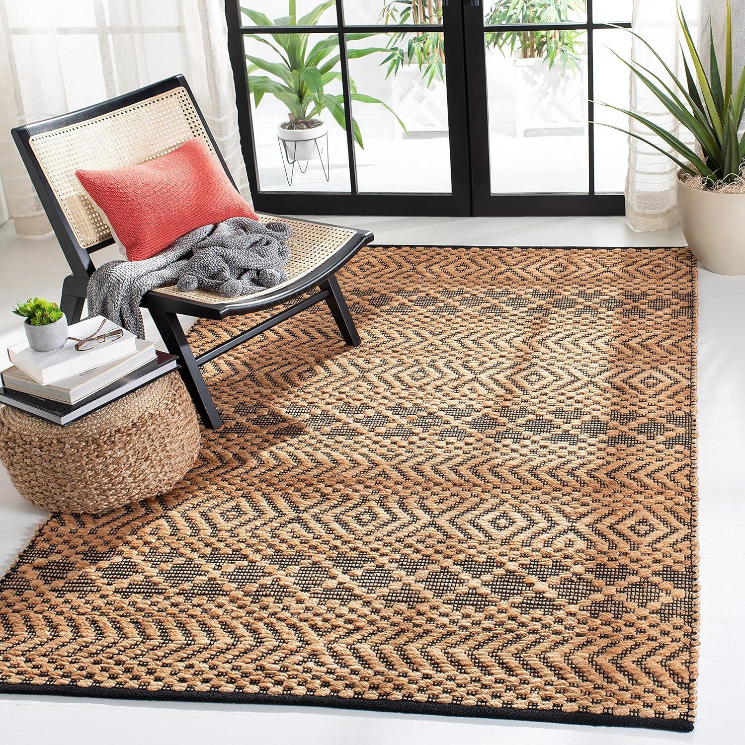 Kilim KLM455 Hand Woven Area Rug - Natural/Black - 3'x5' - Safavieh.