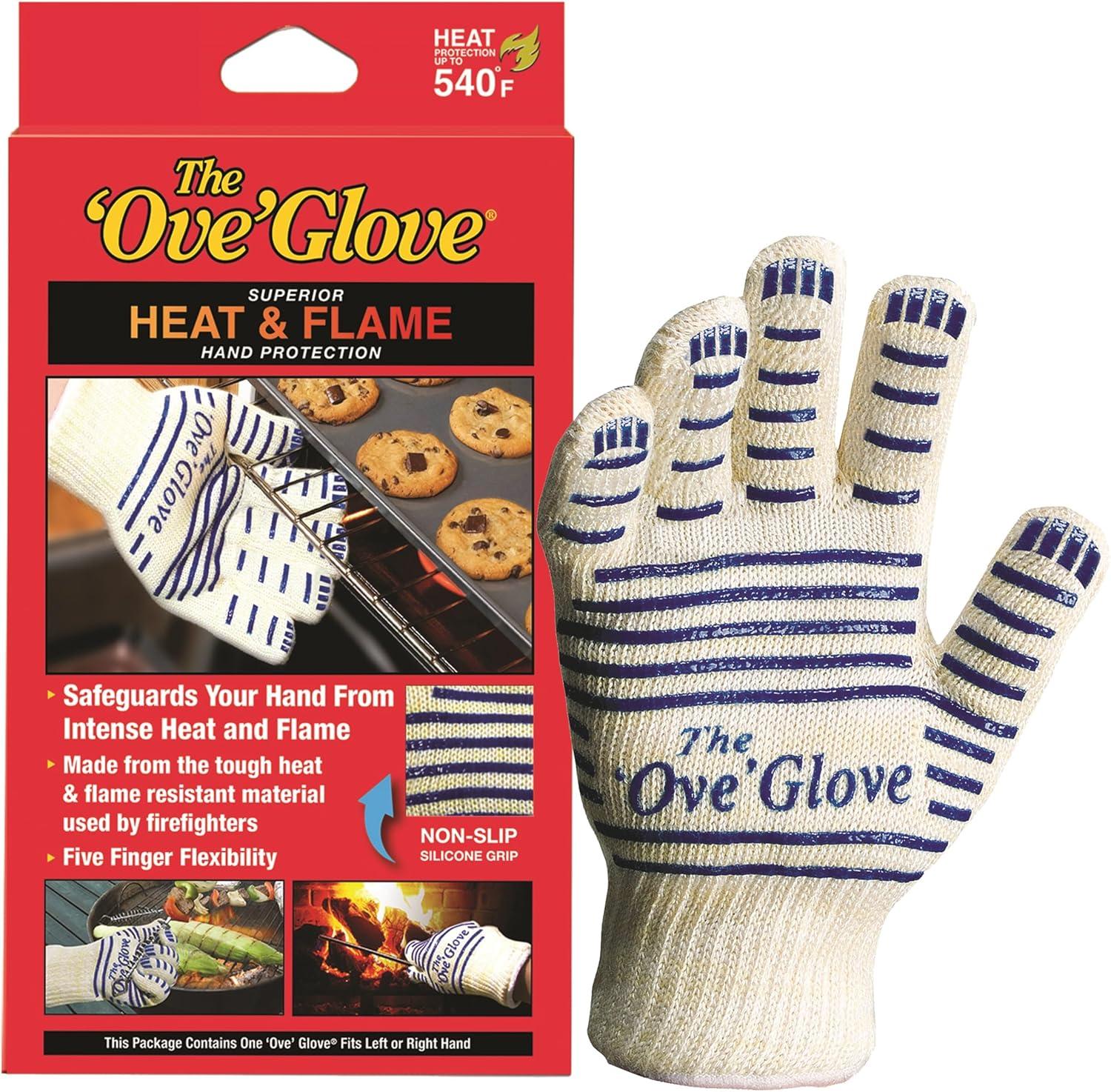 Ove Glove Hot Surface Handler Oven Mitt Glove, Perfect for Kitchen/Grilling, 540 Degree Resistance, As Seen On TV Household Gift, Heat & Flame,Tan