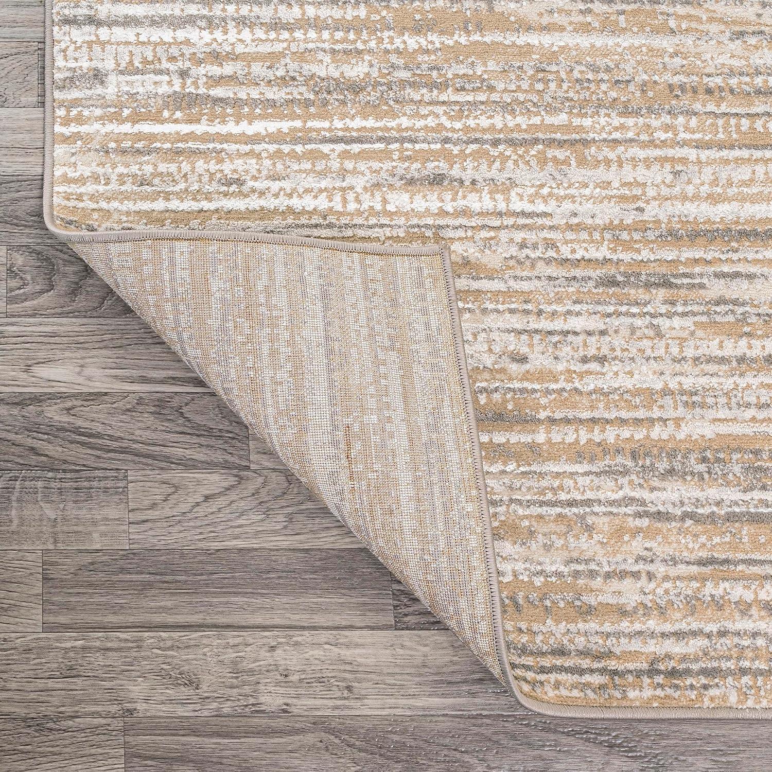 JONATHAN Y Loom Modern Strie'  Beige/Gray 3 ft. x 5 ft. Area Rug
