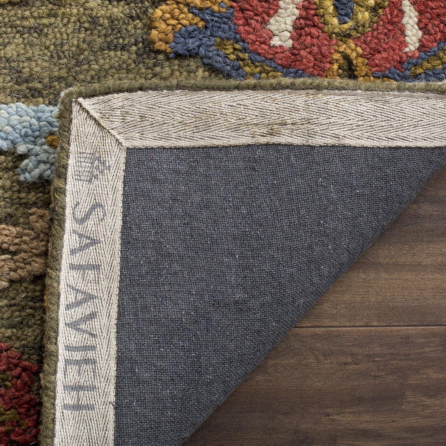 Blossom BLM402 Hand Tufted Area Rug - Green/Multi - 6'x6' - Safavieh.