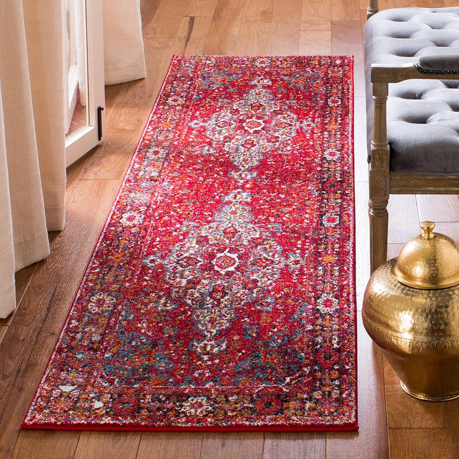 Vintage Hamadan VTH222 Power Loomed Indoor Area Rug - Red/Multi - 5'3"x7'6" - Safavieh