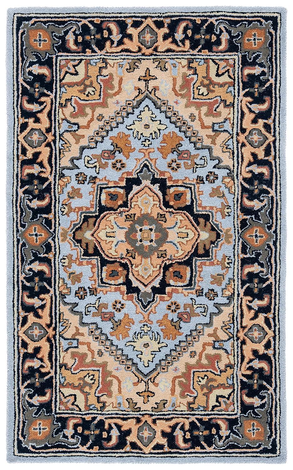 Heritage HG625 Handmade Accent Rug - 3'x5' - Blue/Light Brown - Safavieh