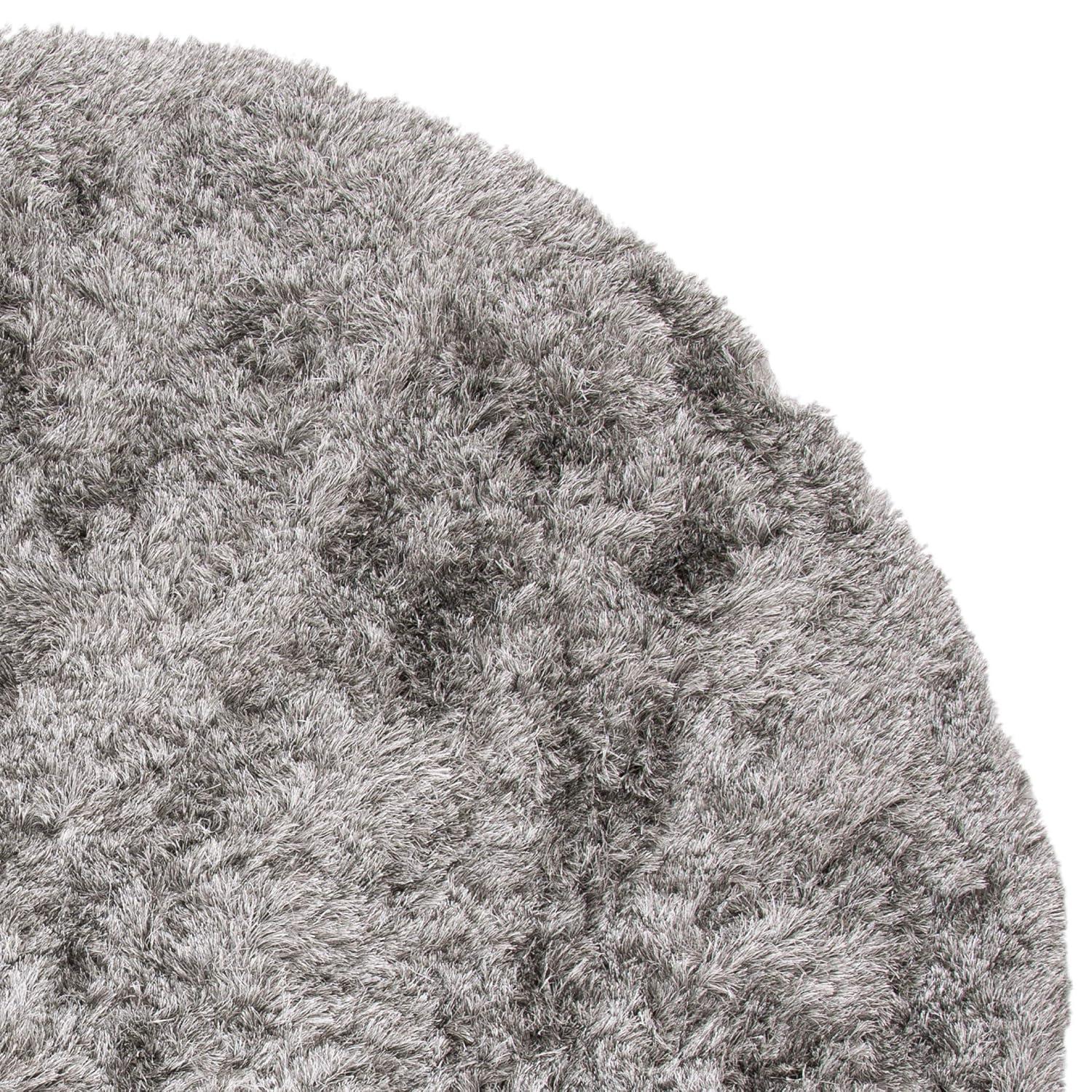 Shag SG511 Hand Tufted Area Rug - Silver - 5' round - Safavieh.