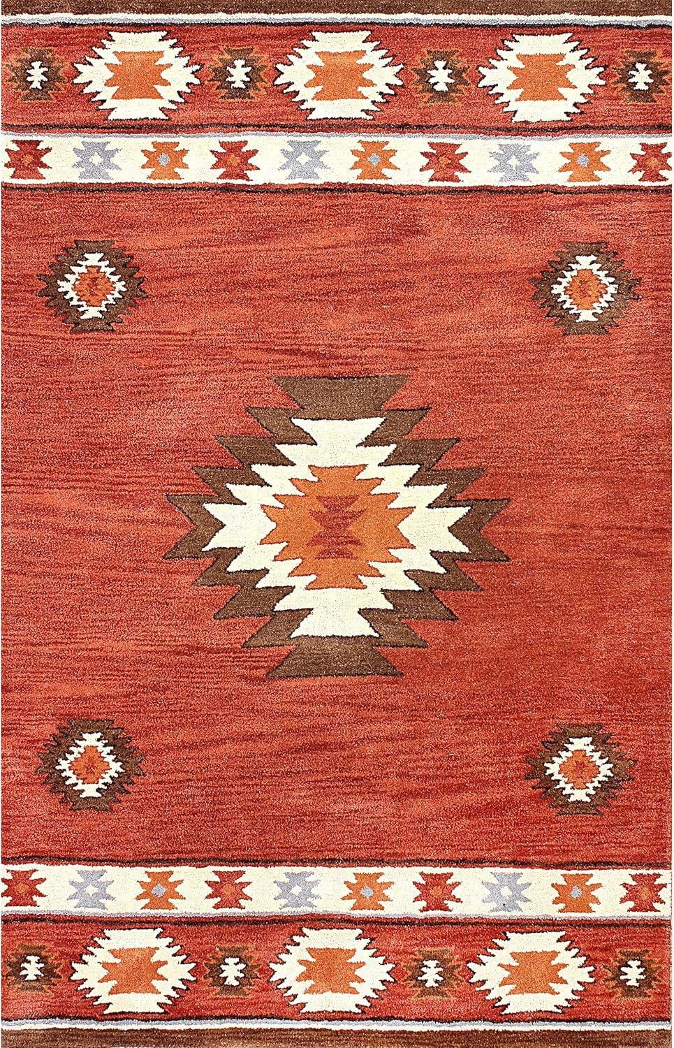 4'x6' Hand Tufted Shyla Area Rug Beige - nuLOOM: Wool, Bohemian Style, Medium Pile, Indoor Use
