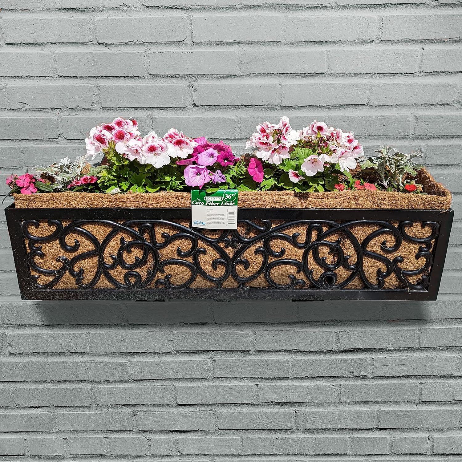 Bosmere F954 36-Inch Pre-Formed Replacement Coco Liner with Soil Moist for Rectangular Planter