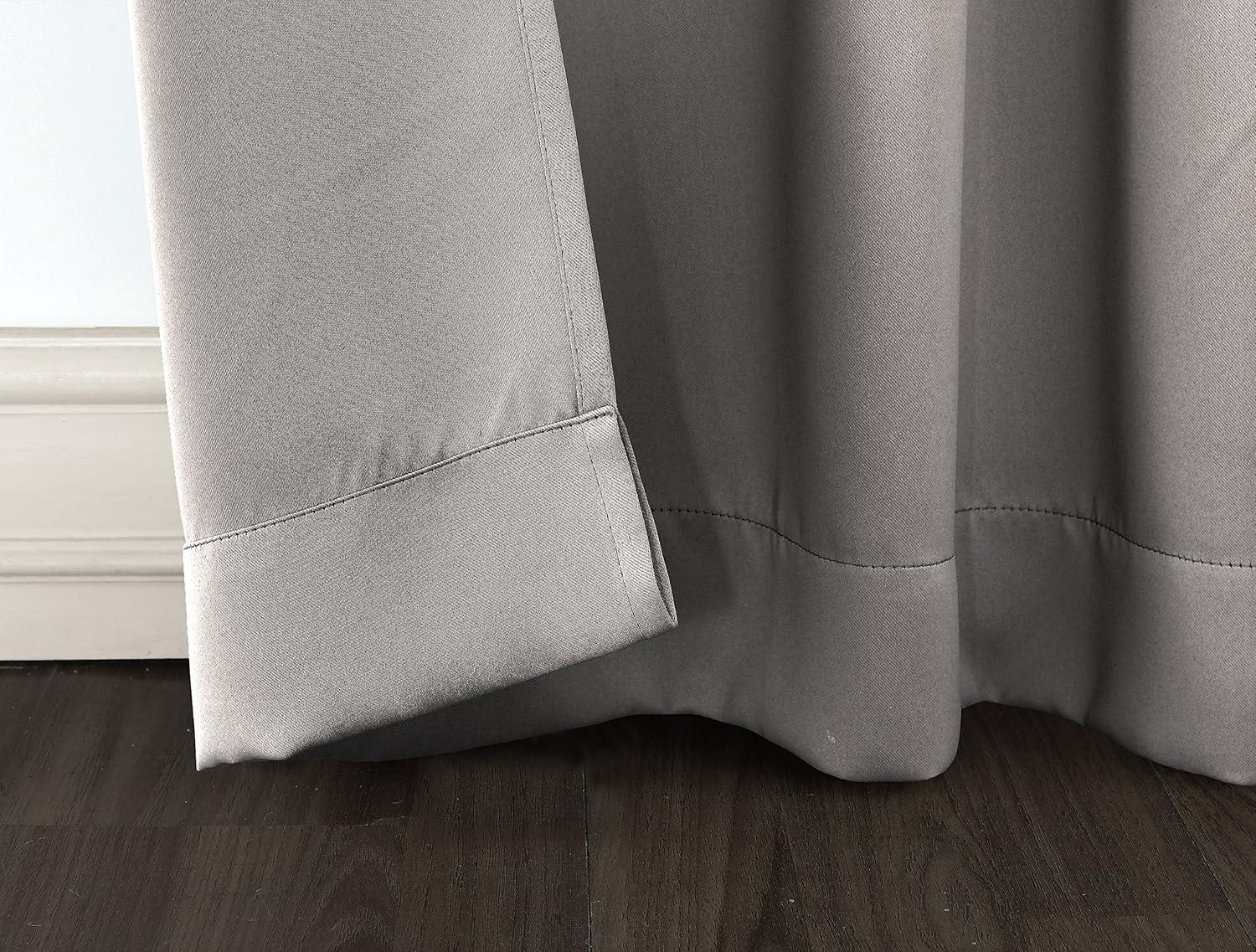 40"x84" Sun Zero Blackout Kenneth Energy Saving Rod Pocket Curtain Panel Gray: Thermal Insulated, Noise Reduction