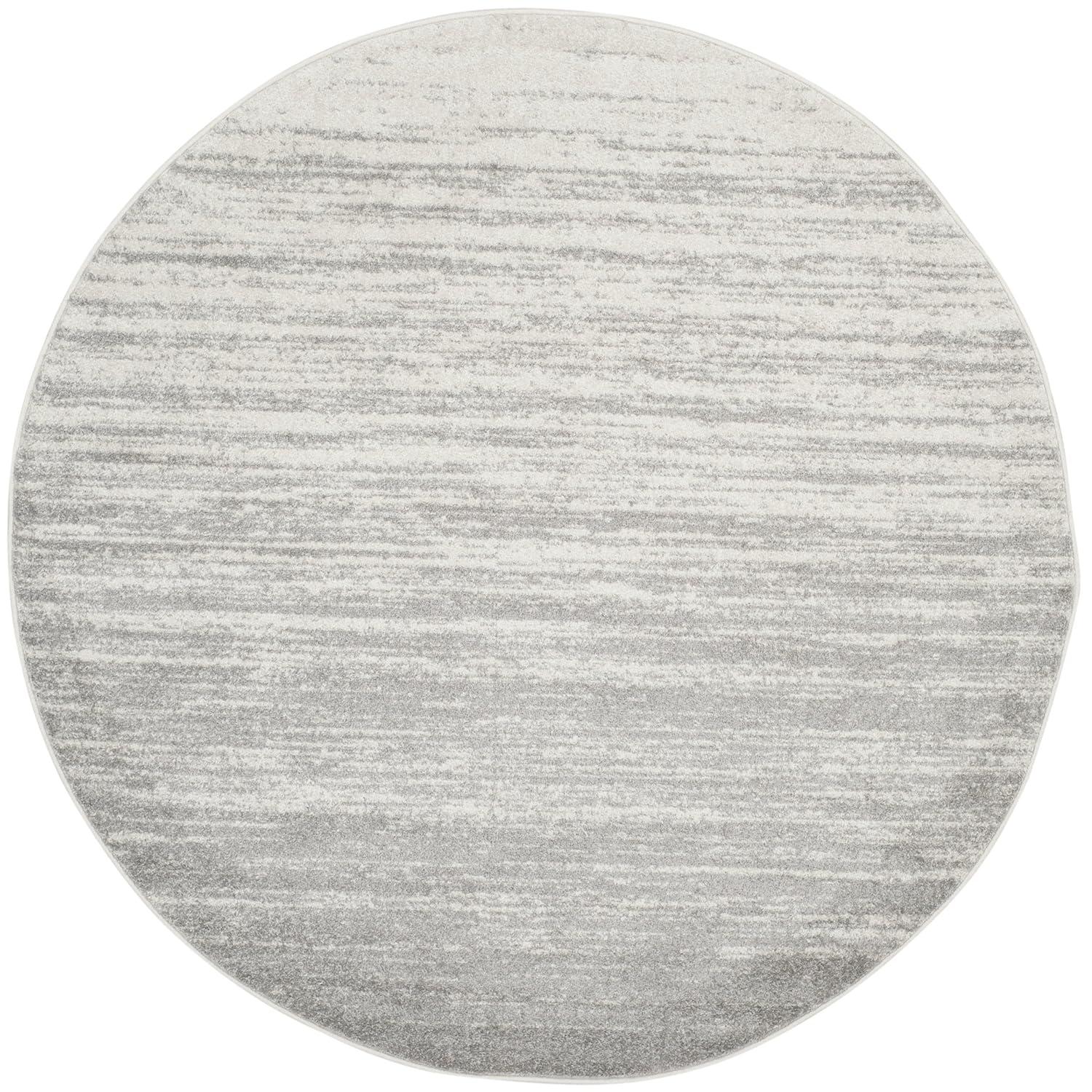Adirondack ADR113 Machine Made Indoor Area Rug - Ivory/Silver - 4' Round - Safavieh