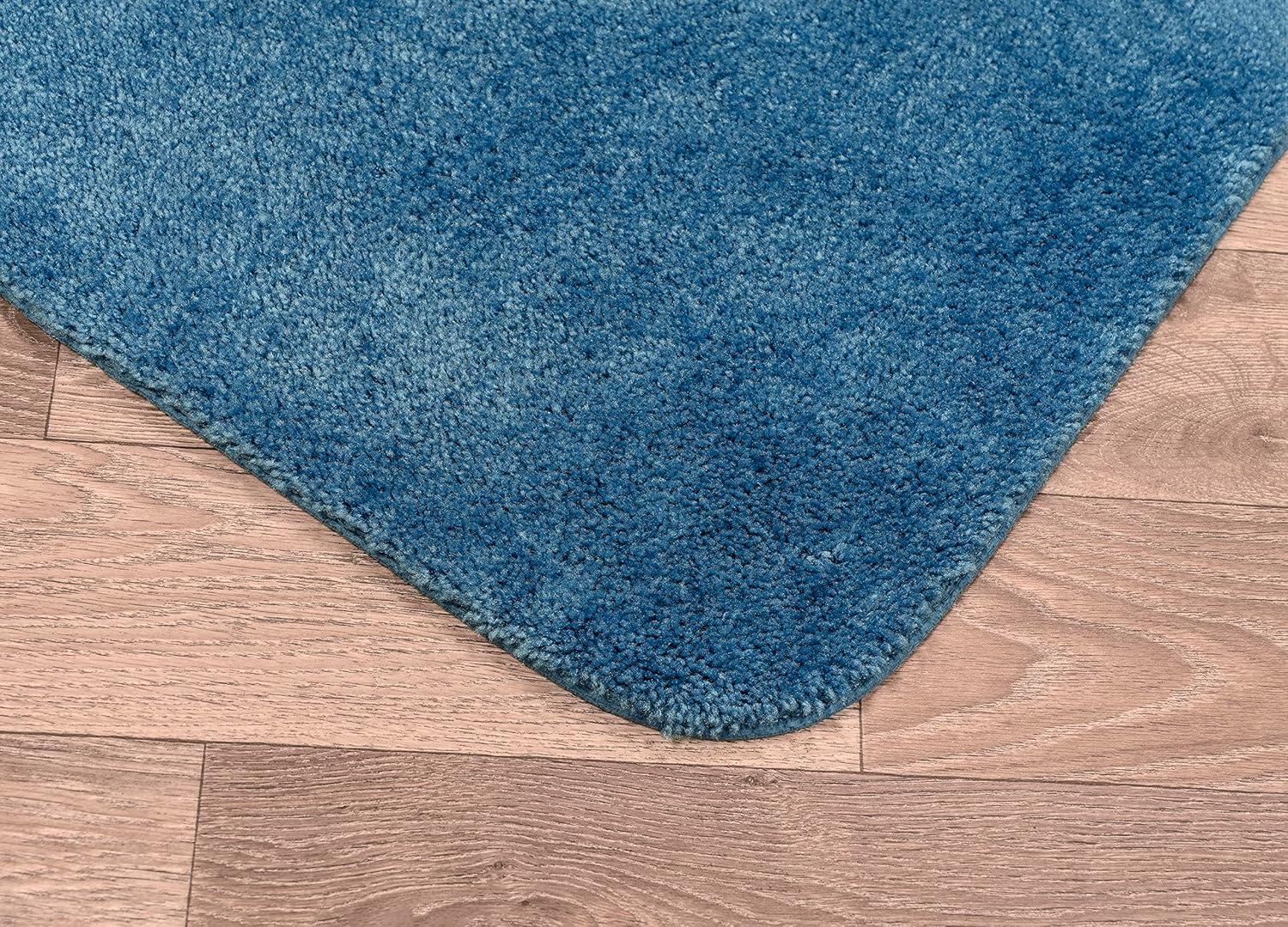 4pc Traditional Nylon Washable Bathroom Rug Set Basin Blue - Garland Rug: Includes Lid & Contour Cover, Machine Made