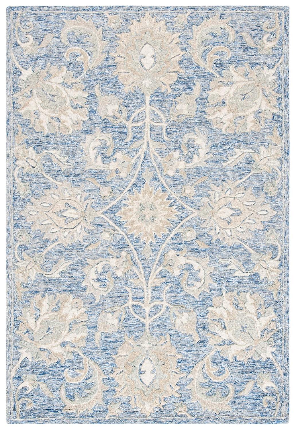 Glamour GLM624 Hand Tufted Indoor Area Rug - Blue/Beige - 4'x6' - Safavieh