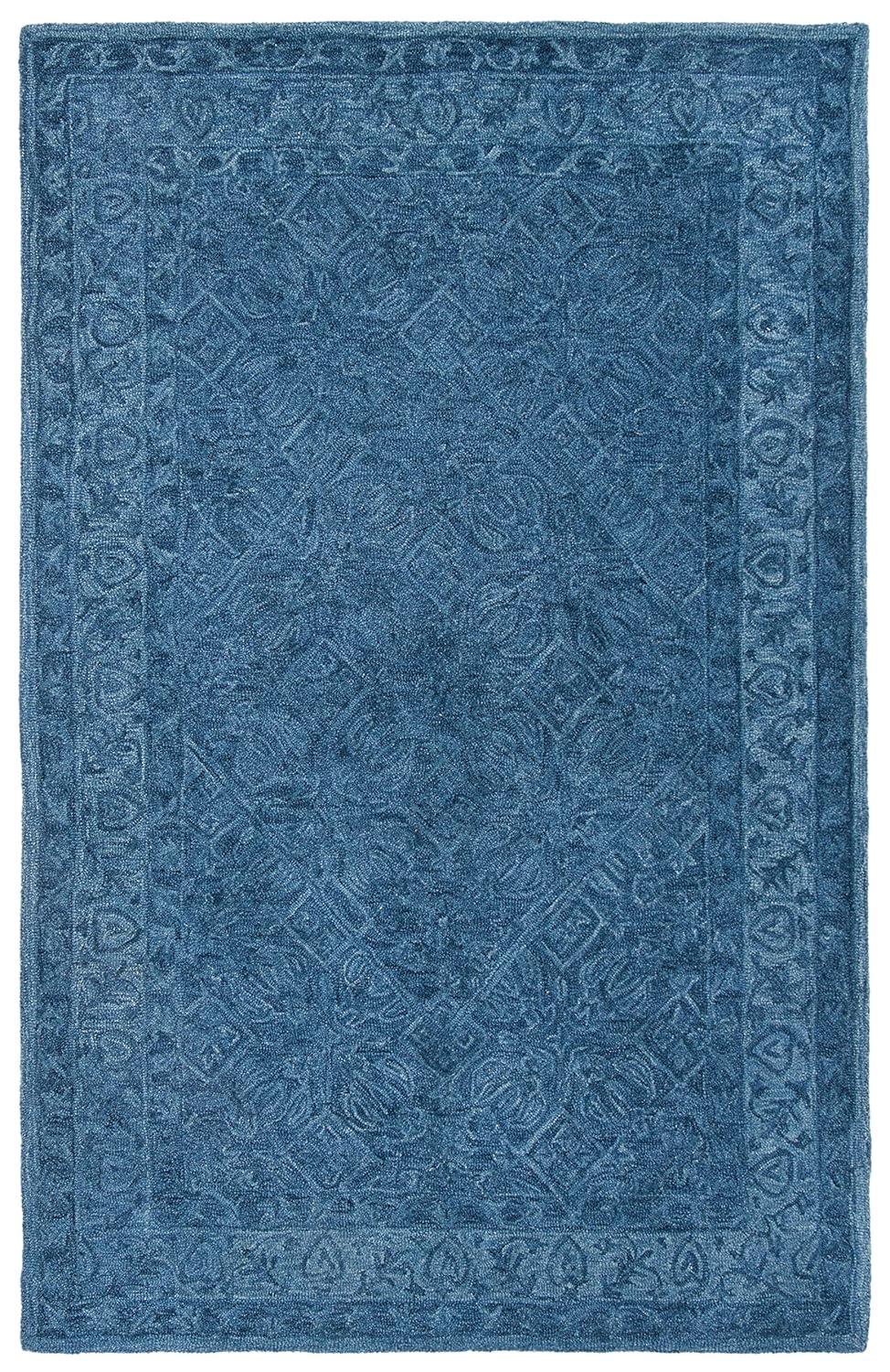 SAFAVIEH Dip Dye Felicia Floral Bordered Area Rug, Navy Blue, 5' x 8'