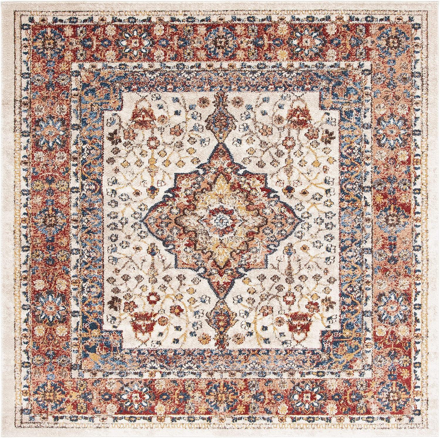 Bijar BIJ652 Power Loomed Area Rug - Brown/Rust - 3'x3' - Safavieh.