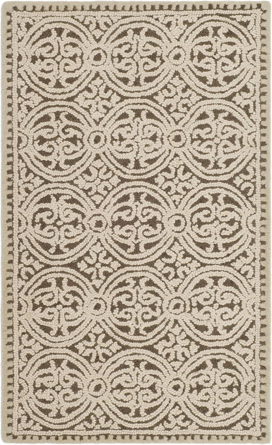 SAFAVIEH Cambridge Joseph Welsh Geometric Wool Area Rug, Tan/Multi, 5' x 8'