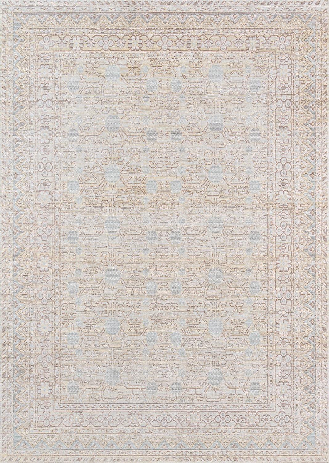 Momeni 2'x3' Floral Loomed Accent Rug Blue: Modern Botanical Design, Indoor Low Pile, Polyester, Spot Clean