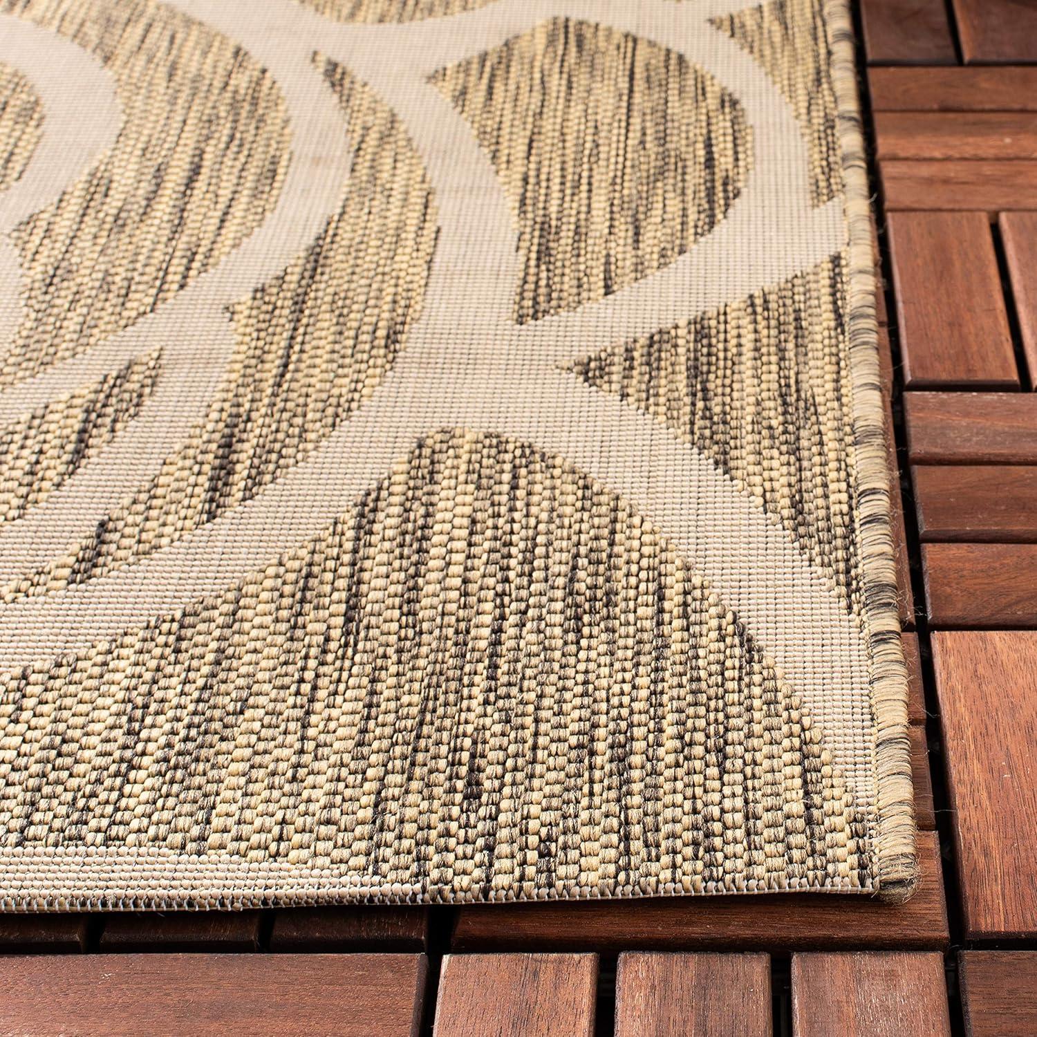 Courtyard CY5141 Power Loomed Indoor/Outdoor Area Rug - Coffee/Sand - 6'7"x6'7" - Safavieh.