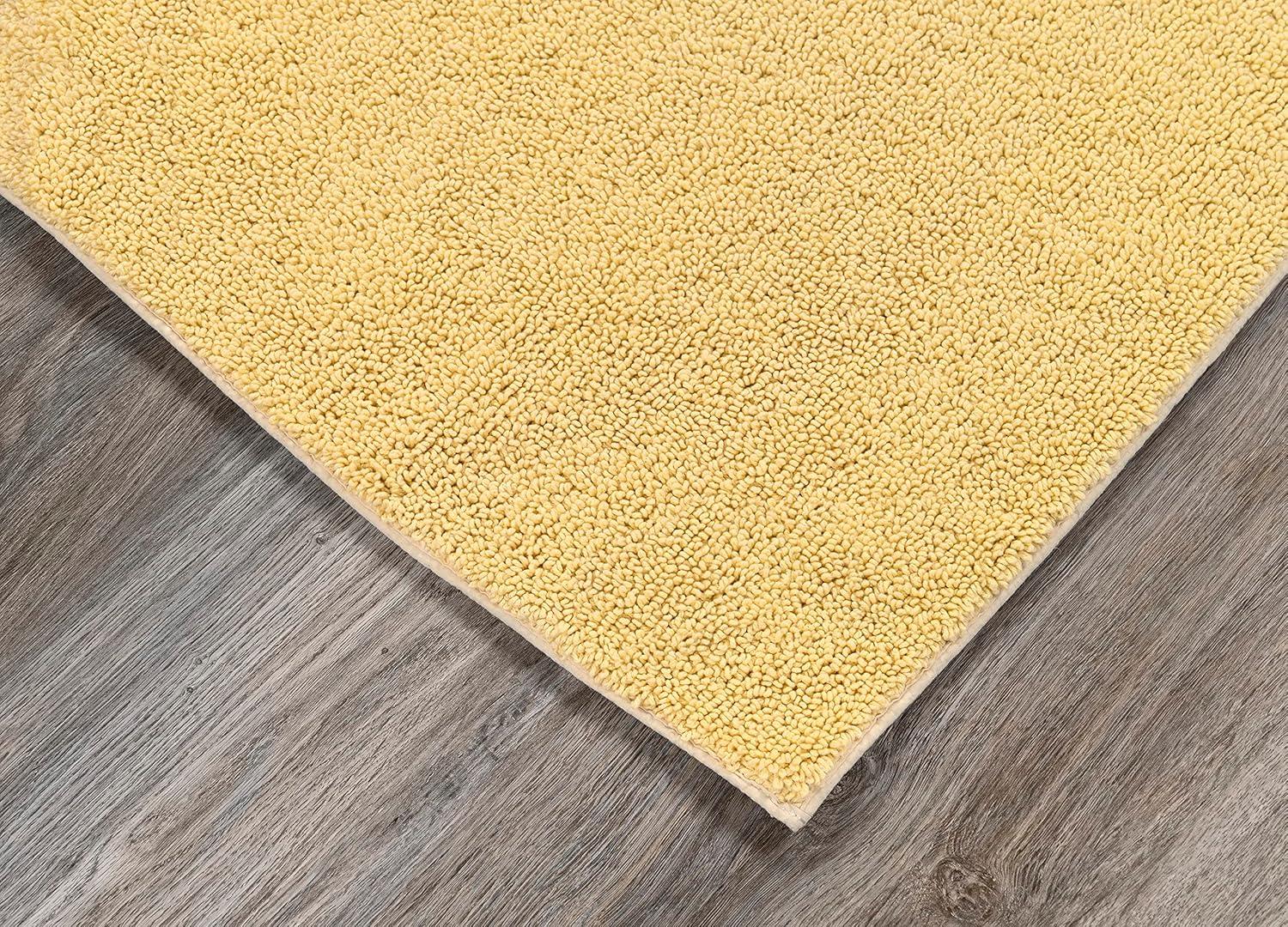 Queen Cotton 3pc Washable Bath Rug Set Yellow - Garland Rug: Machine Made, Tufted, Latex Backing, Lid & Contour Included