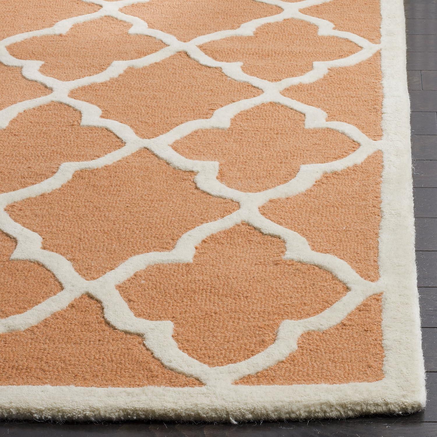 SAFAVIEH Cambridge Merletta Geometric Wool Area Rug, Coral/Ivory, 2' x 3'