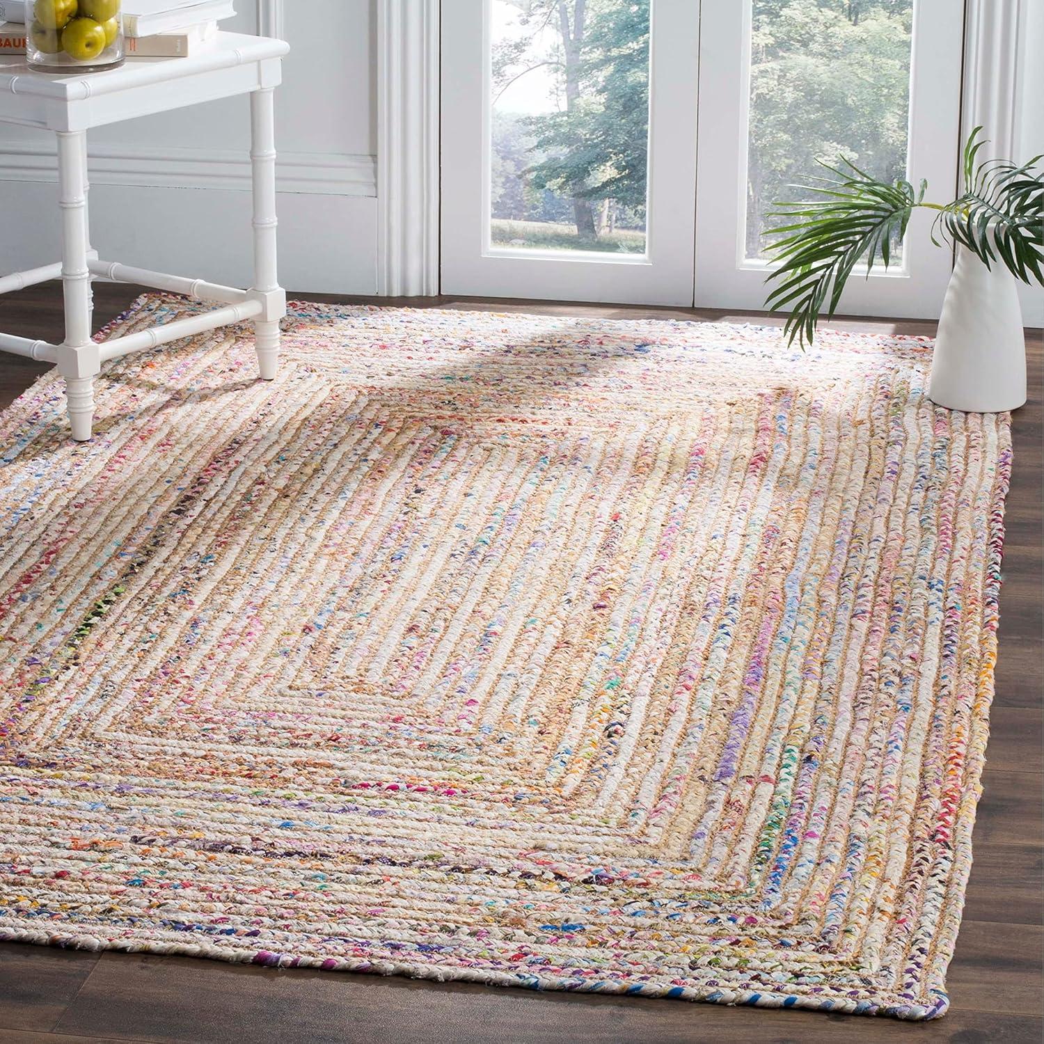 SAFAVIEH Cape Cod Miah Braided Area Rug, 9' x 12', Red/Multi