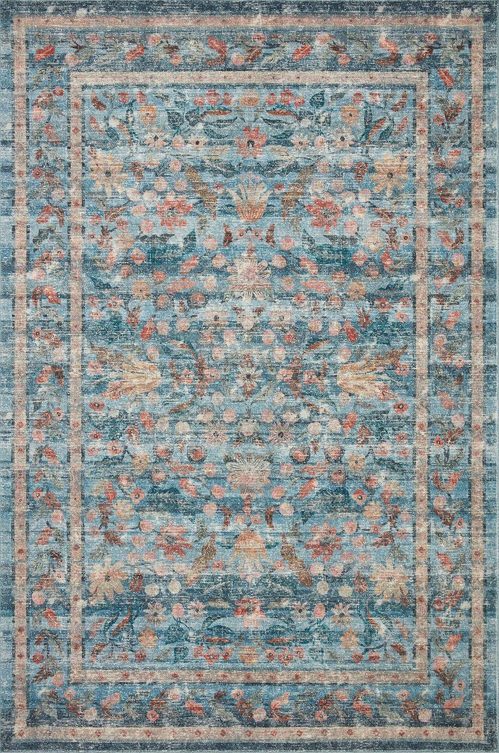 Rifle Paper Co. x Loloi Courtyard Blue Area Rug feat. CloudPile