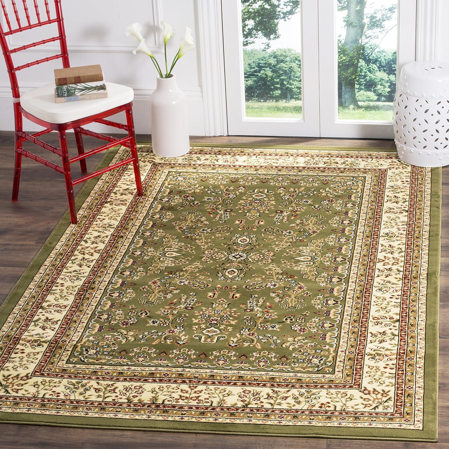 SAFAVIEH Lyndhurst Isadora Traditional Bordered Area Rug, Sage/Ivory, 9' x 12'