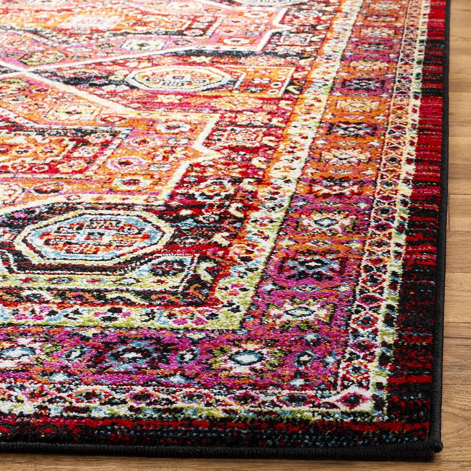 SAFAVIEH Cherokee Kelleigh Oriental Area Rug, Black/Orange, 5'1" x 7'6"
