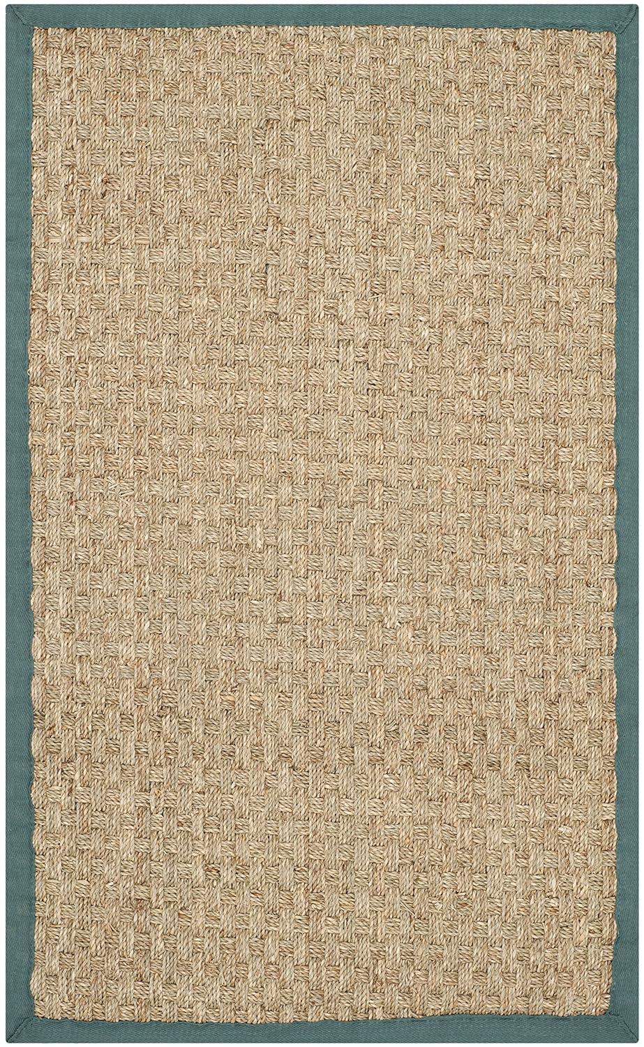 Natural Fiber NF114 Power Loomed Indoor Accent Rug - Natural/Light Blue - 2'6"x4' - Safavieh.
