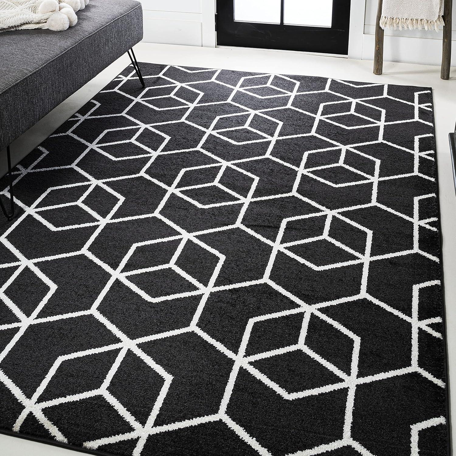 Tumbling Blocks Modern Geometric Area Rug - JONATHAN Y