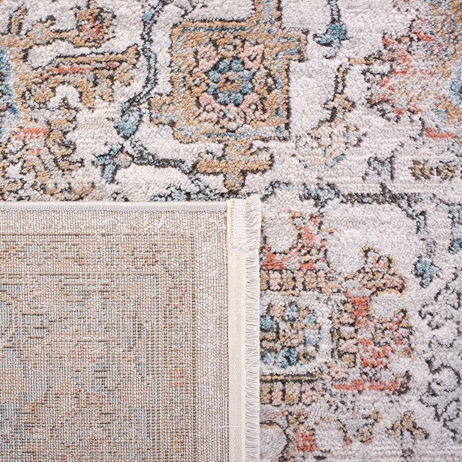 Shivan SHV797 Power Loomed Area Rug - Grey/Blue - 6'7" round - Safavieh.