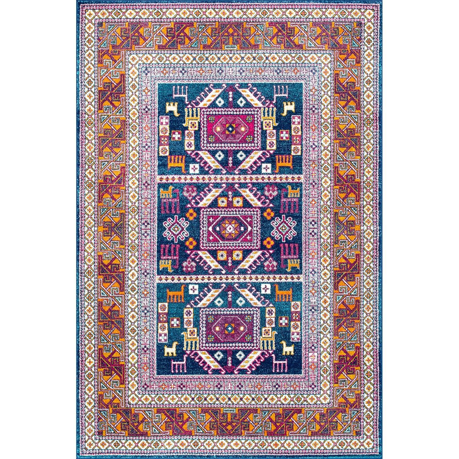 nuLOOM Vintage Lorena Tribal Accent Rug, 2x3, Navy