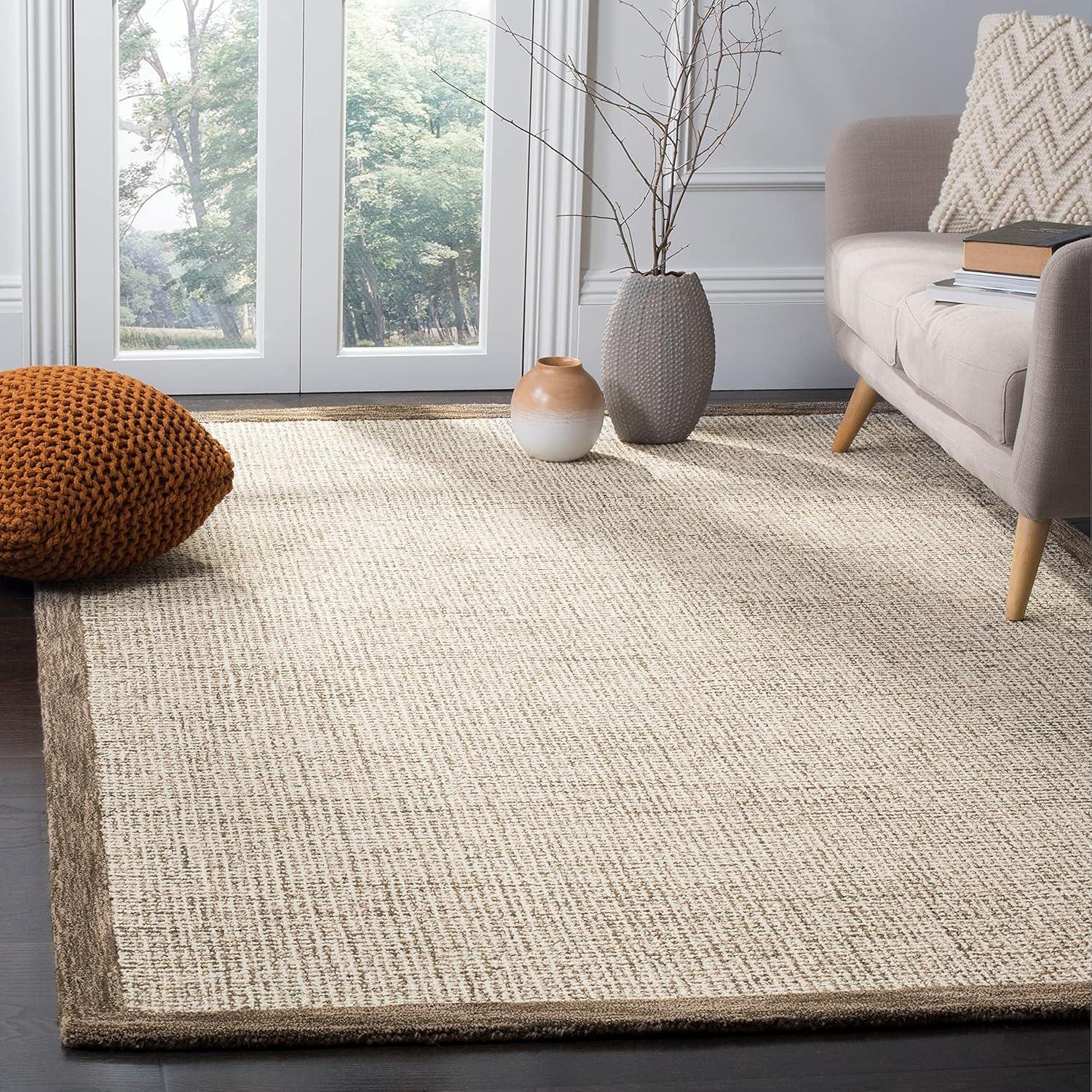 Abstract ABT220 Handmade Indoor Area Rug - Navy/Ivory - 5'x8' - Safavieh