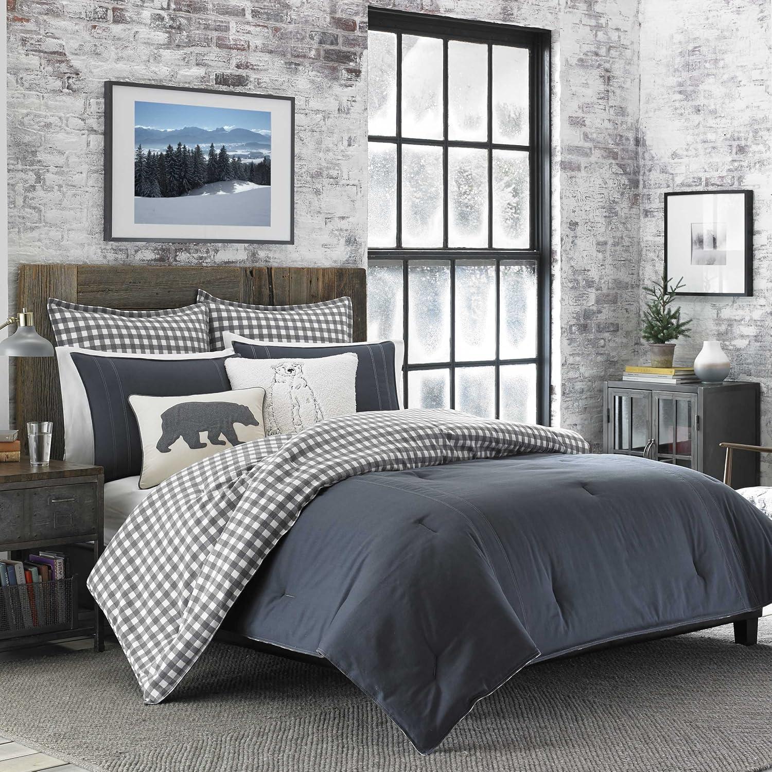 Eddie Bauer Kingston Navy Reversible Duvet Cover Set