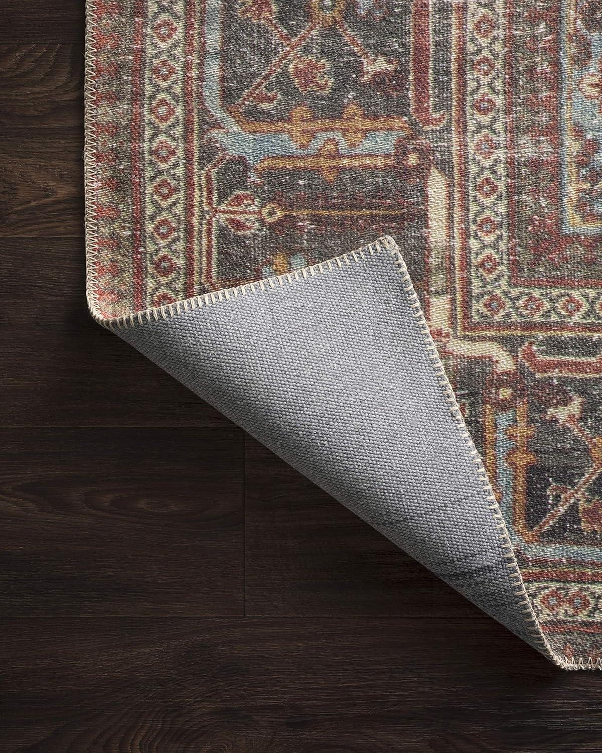 Loloi Rugs Loren 7'6" x 9'6" Printed Polyester Rug in Brick and Midnight