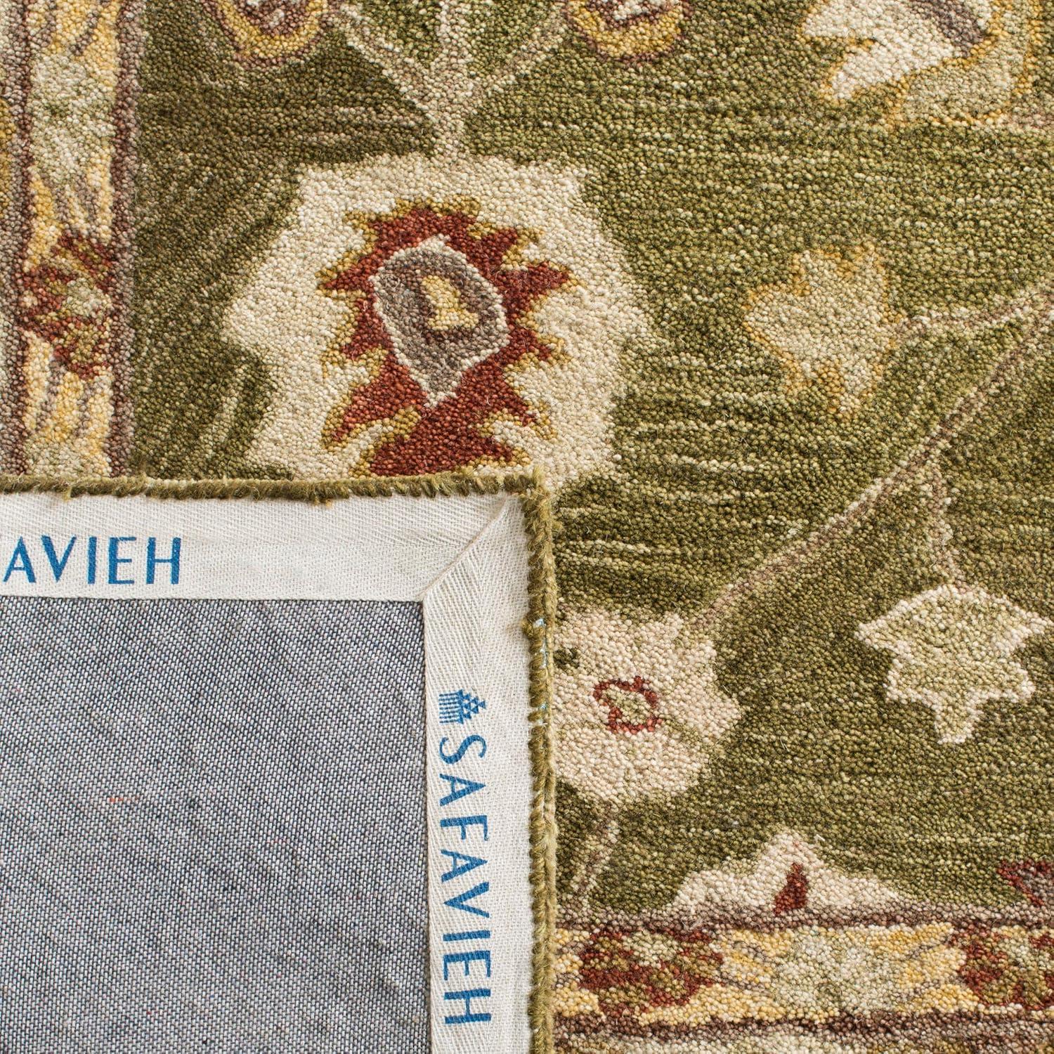 Anatolia AN562 Hand Tufted Indoor Area Rug - Moss/Ivory - 4'x6' - Safavieh