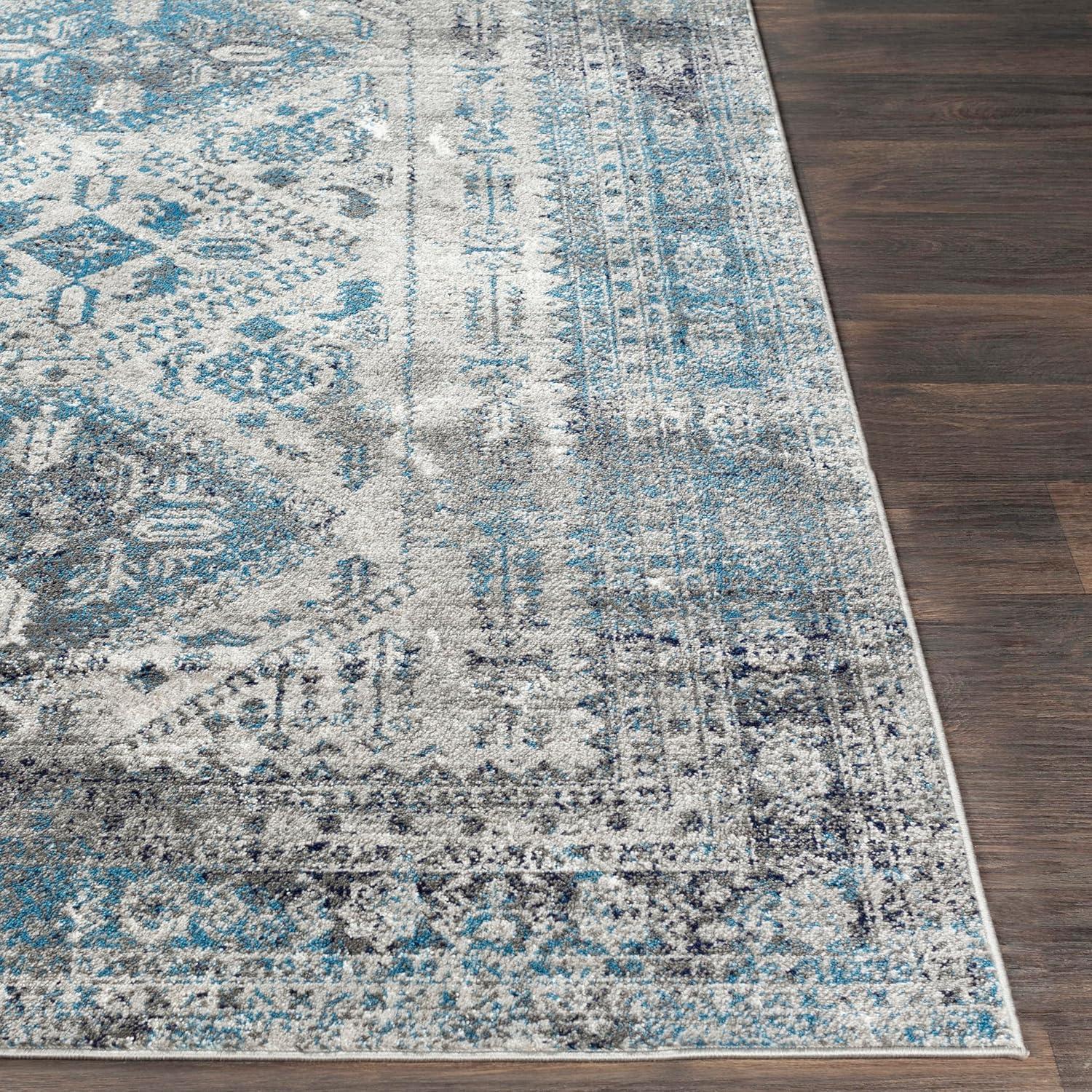 Livabliss Monte Carlo Medallion Area Rug, Blue/Gray, 5' x 7'